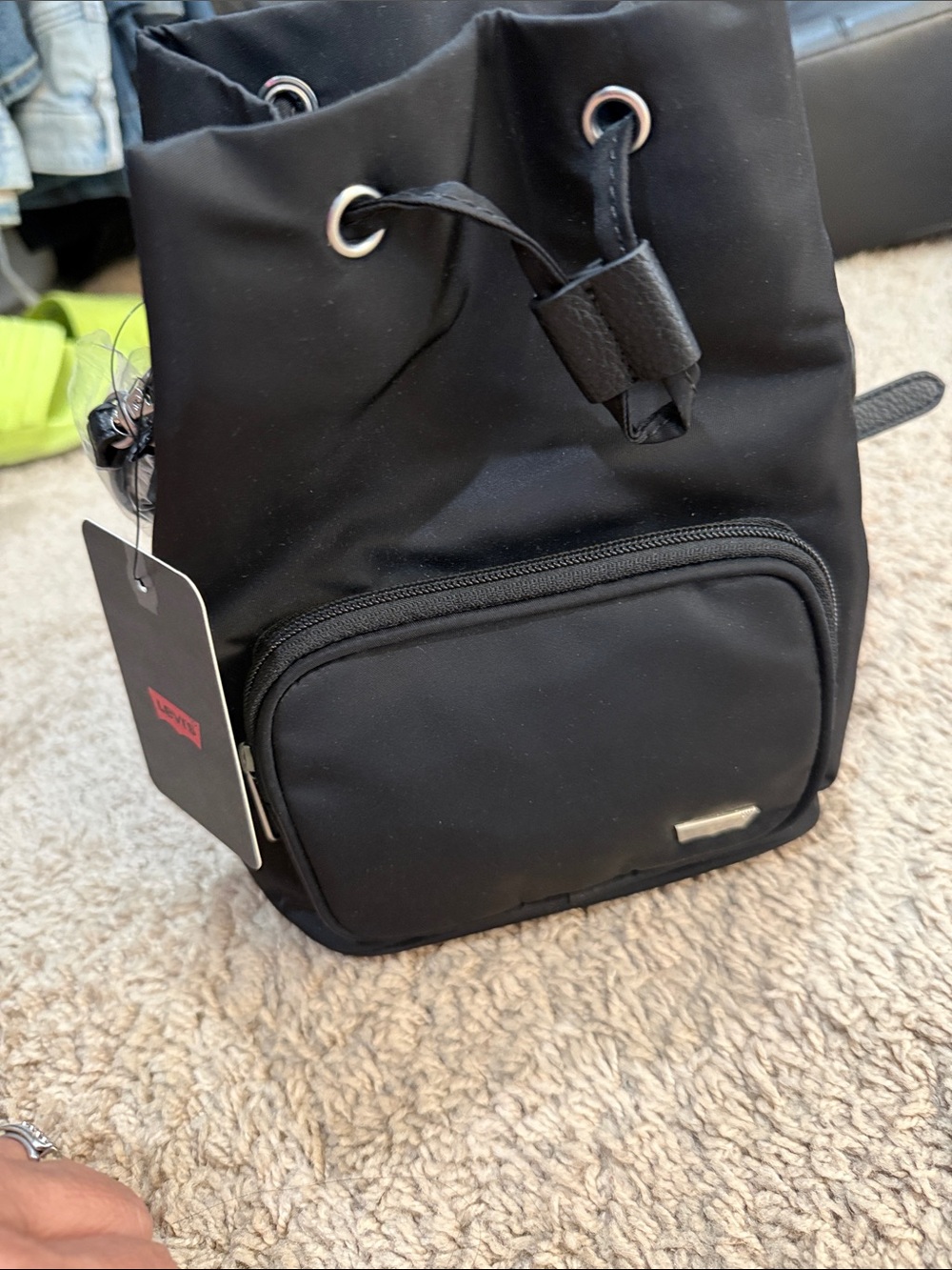 Levi's Black Mini Drawstring Crossbody Bag
